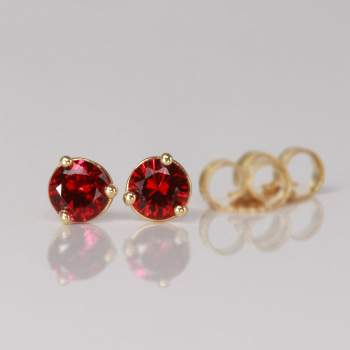 Chrome Pyrope Garnet Stud Earrings