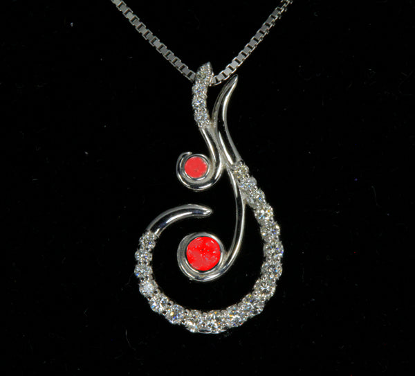 14K White Gold Diamond Pendant by Christopher Michael .85 Carats
