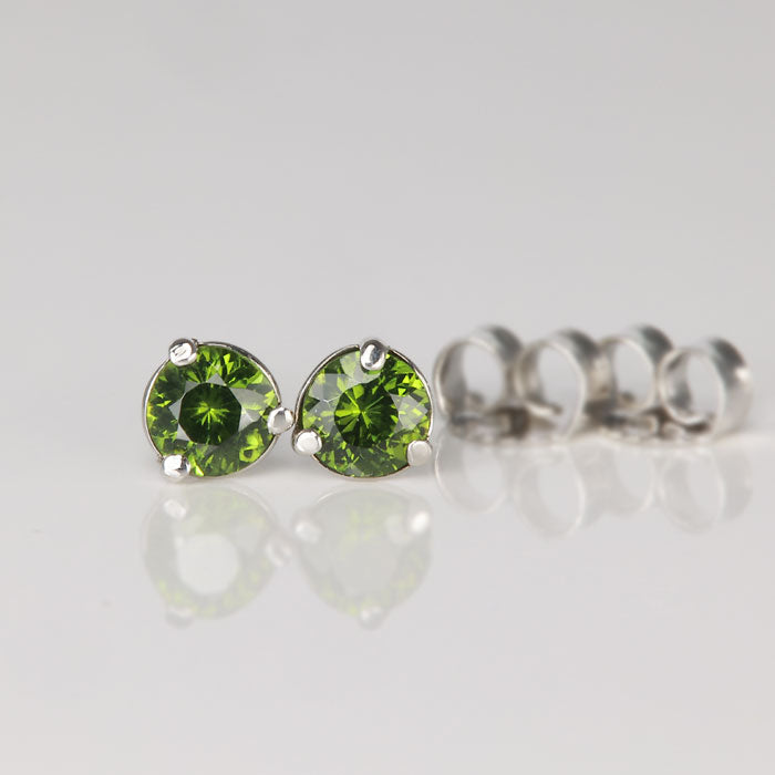 Green Zircon Stud Earrings