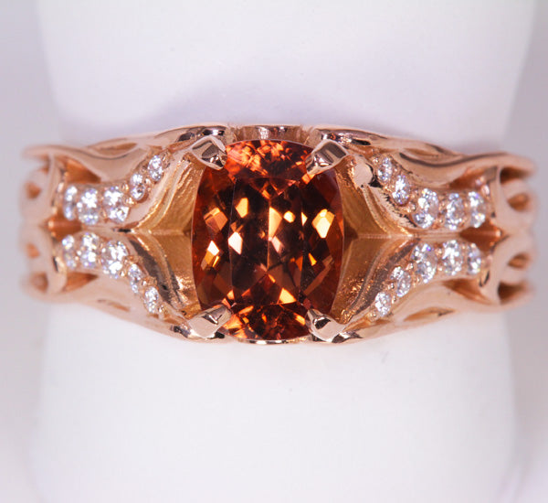 Rose Gold Imperial Zircon Ring 2.58 Carat Designed By Christopher Michael
