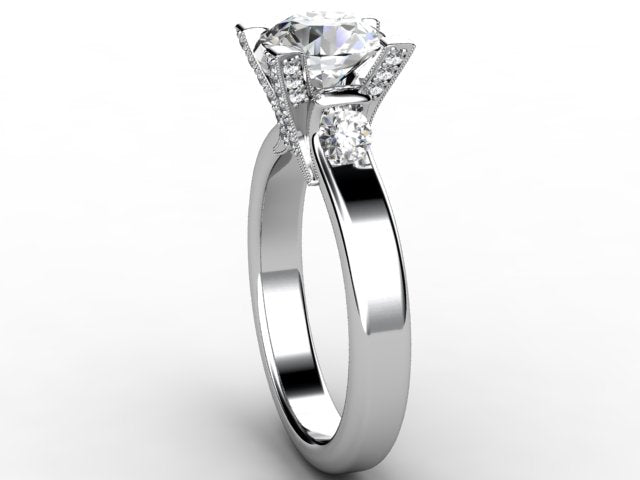 Diamond Engagement Ring For Round or Princess Diamond