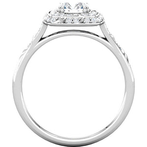 Sculptural Double Halo Engagement Ring for 1 carat Round Diamond