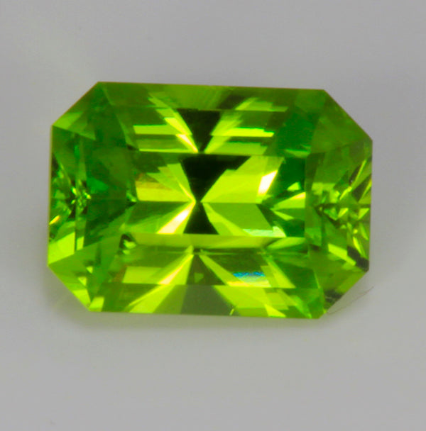 Peridot Brilliant Emerald Cut 3.48 Carats