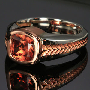 Men"s Imperial Zircon Ring in White and Rose Gold
