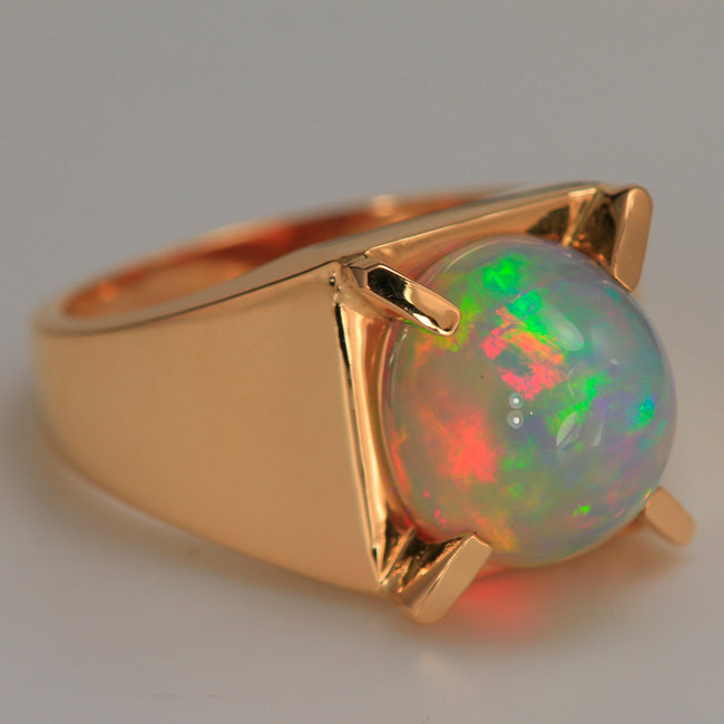 Mens Opal Ring 6.25 Carats in 14kt Yellow Gold