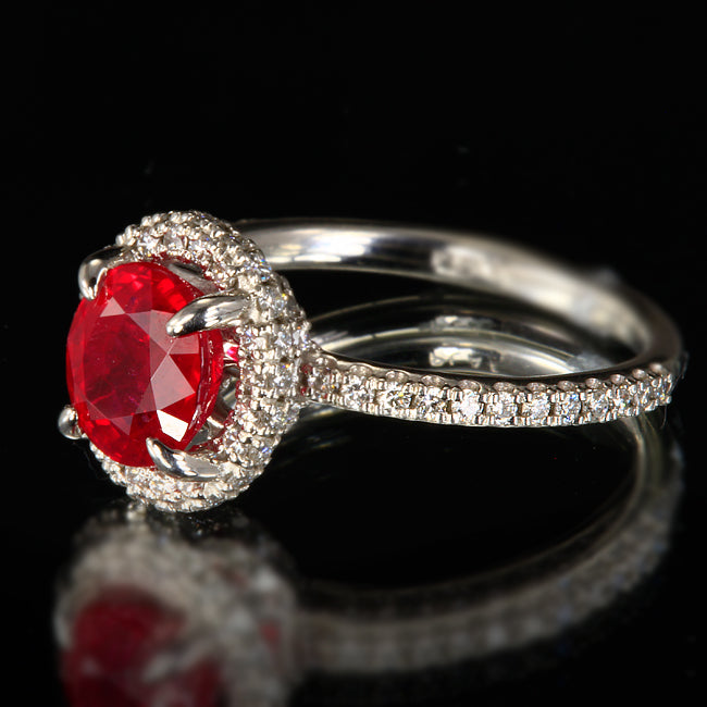 Platinum Burma Ruby Ring