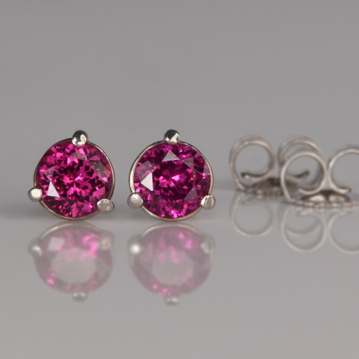  Purple Garnet Stud Earring