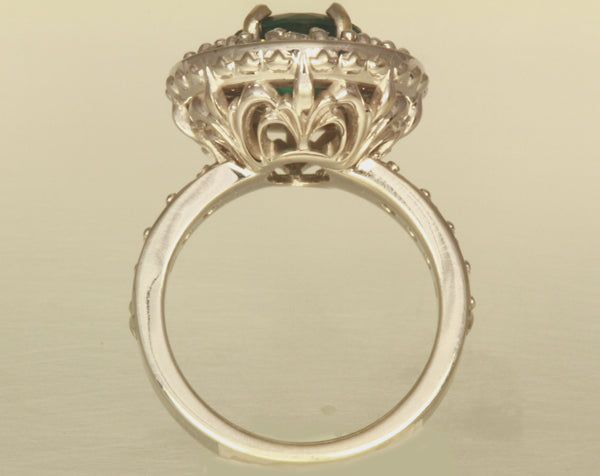 14K White Gold Emerald Ring by Christopher Michael