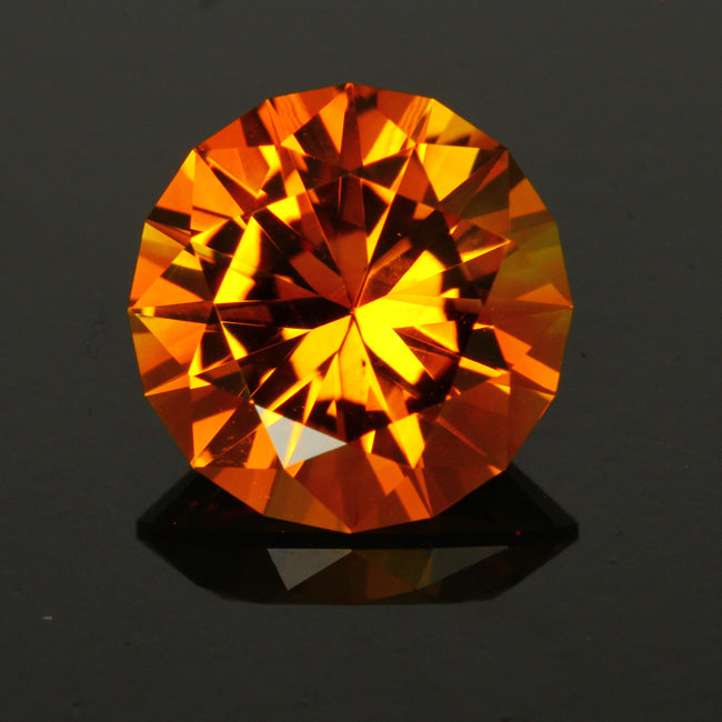 Yellow/Orange Round Brillant Cut Citrine Gemstone 5.90 Carats