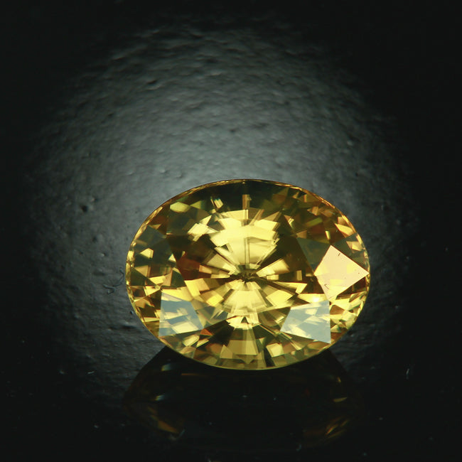 Yellow Oval Zircon Gemstone 3.49 Carats