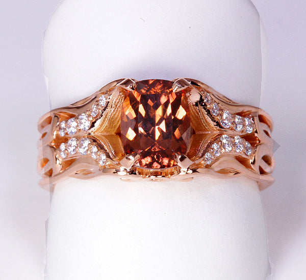 Rose Gold Imperial Zircon Ring 2.58 Carat Designed By Christopher Michael