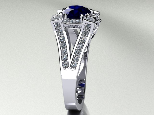 Custom Ring With Rare Natural Color Blue Sapphire 2.65 Carat