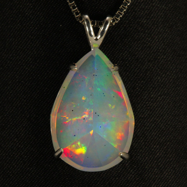 Faceted Pear Shape Opal Pendant