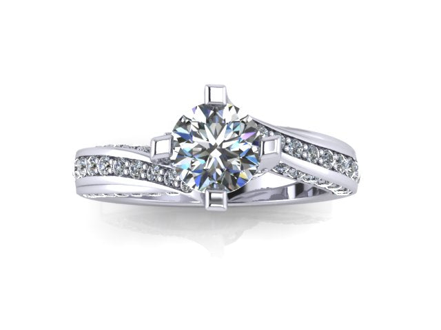 Engagement Ring for Round or Princess Cut by Christopher Michael