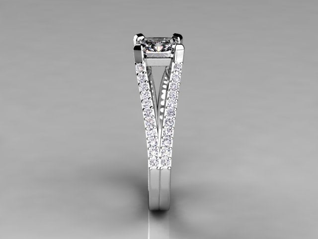 Christopher Michael Split Shank Princess Diamond Engagement Ring