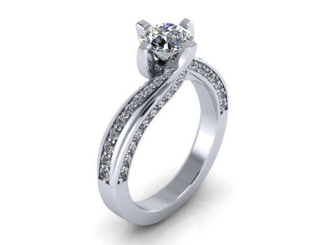 Engagement Ring for Round or Princess Cut by Christopher Michael