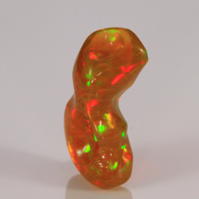 Vivid Colors Freeform Carved Welo Opal Gemstone 16.20 Carats