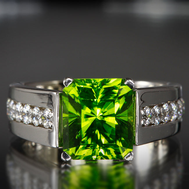 Emerald Cut Peridot ring 