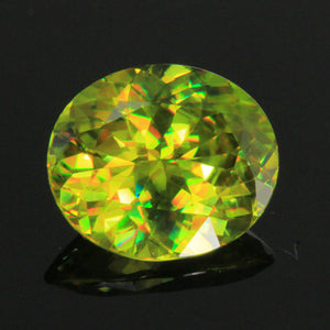 Green/Yellow Oval Step Cut Sphene Gemstone 1.50 Carats
