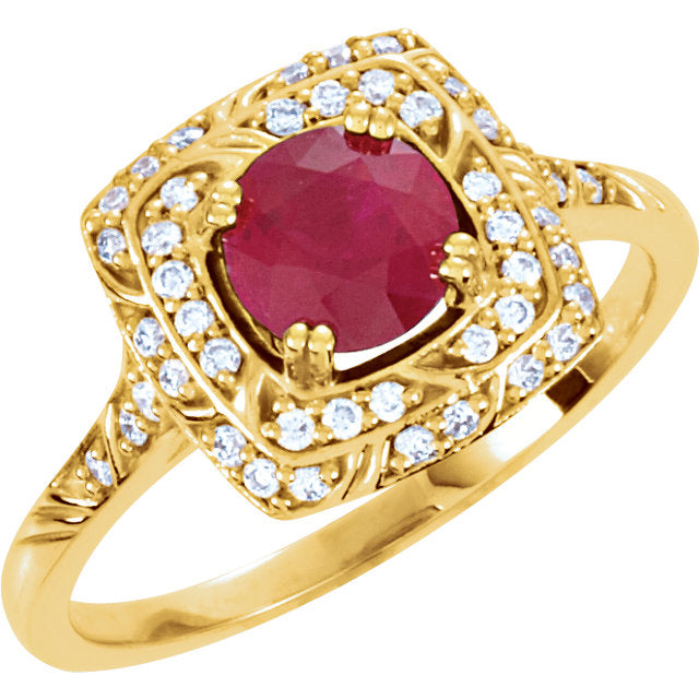 Sculptural Double Halo Engagement Ring for 1 carat Round Diamond