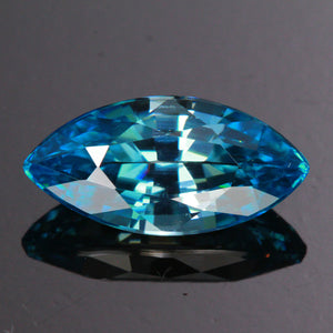 Blue Marquise Brillant Cut Zircon Gemstone 4.37 Carats