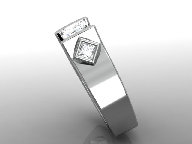 Channel Set Princess Diamond Engagement Ring