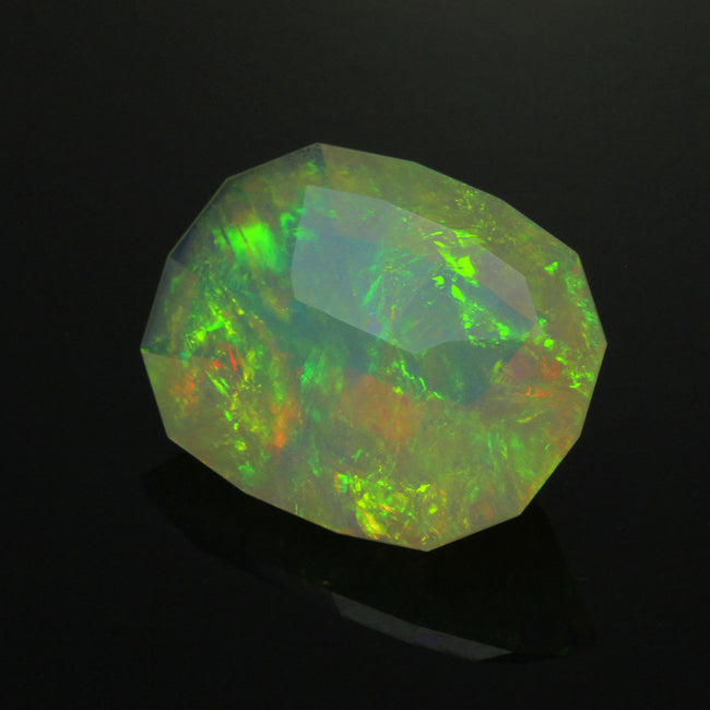 Rainbow Colors Faceted Welo Opal Gemstone 9.24 Carats