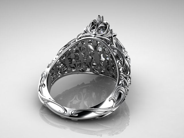 Christopher Michael Designed Marquise Diamond Engagement Ring