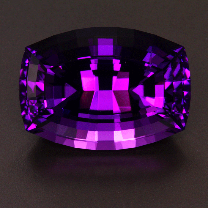 Purple Stepped Antique Cushion Amethyst Gemstone 152.01 Carats