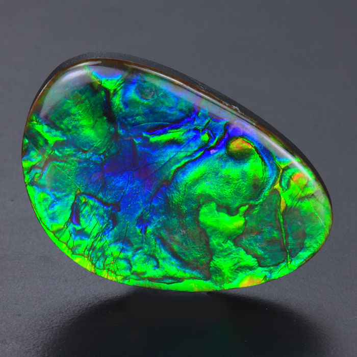 Green/Blue/Yellow Greeform Cabochon Ammolite Gemstone 54.80 Carats