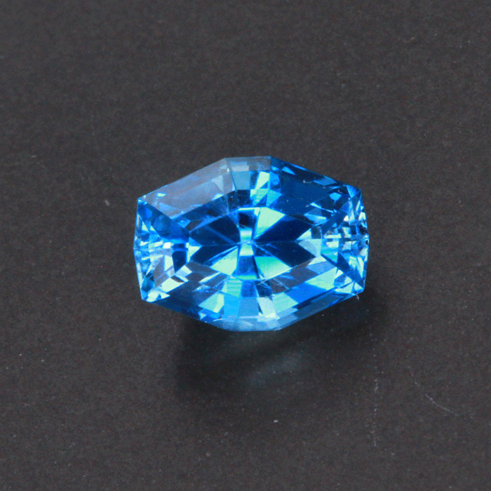 Blue Hexagonal Step Cut Aquamarine Gemstone 1.66 Carats