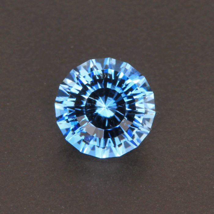 Blue Round Brilliant Cut Aquamarine Gemstone 1.52 Carats