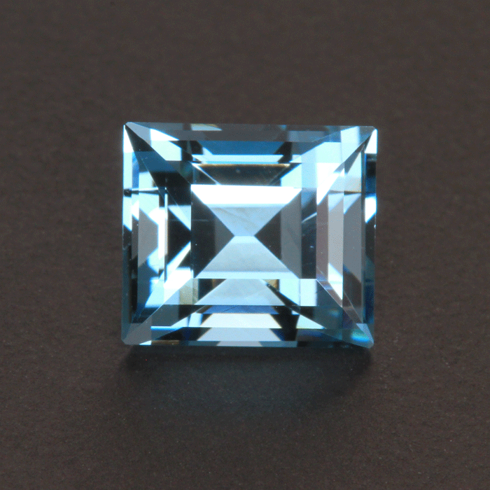 Blue Stepped Rectangle Aquamarine Gemstone 3.19 Carats