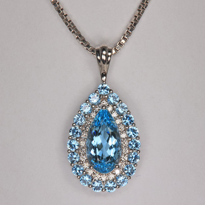 aquamarine diamond pendant