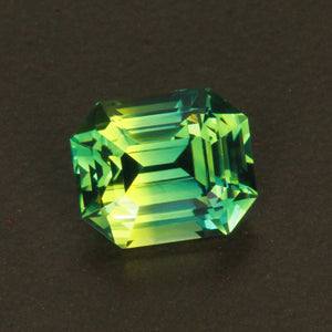 Green/Yellow Emerald Cut Sapphire Gemstone 2.56 Carats