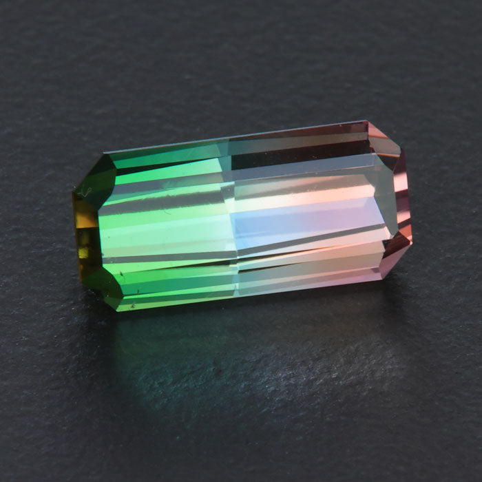 Bi-Color Emerald Cut Tourmaline Gemstone 3.89 Carats