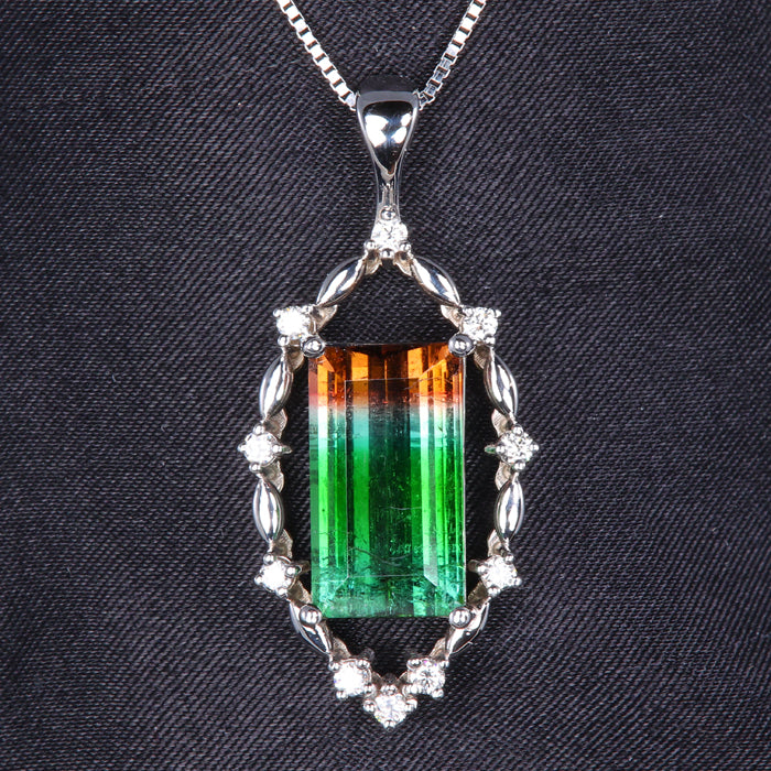 Tri-Color Tourmaline Gemstone Pendant