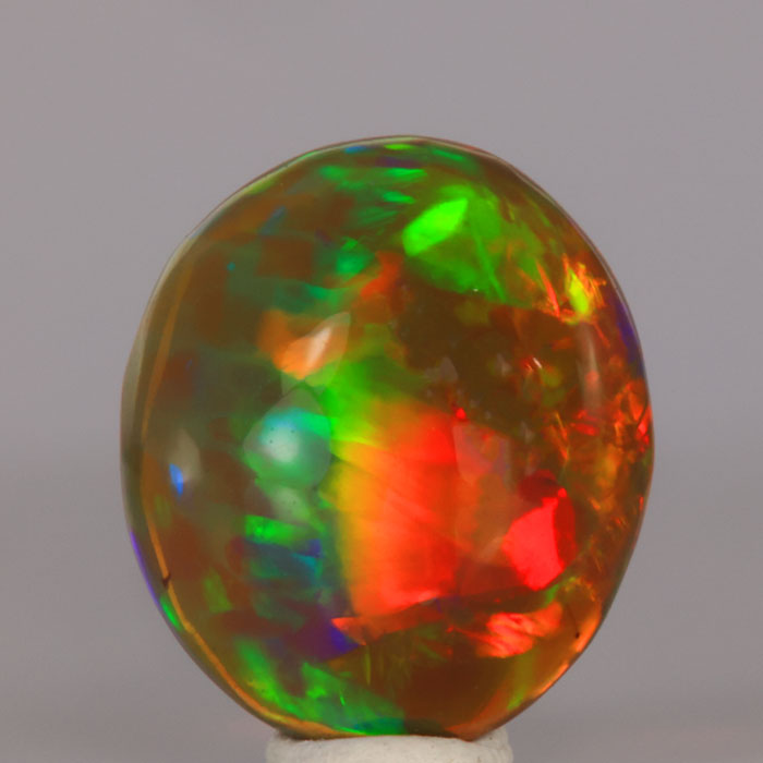 Oval Cabochon Crystal Black Opal Gemstone 2.13cts