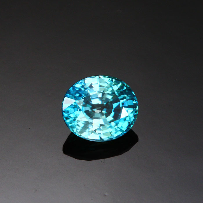 Greenish Blue Oval  Zircon Gemstone 4.14 Carats