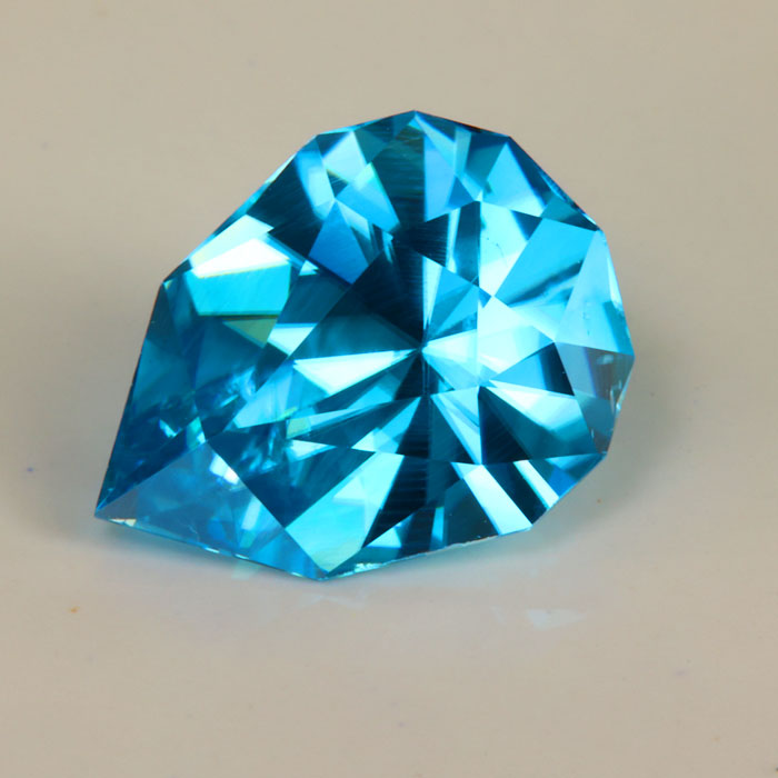 Angular Pear Shape Blue Zircon