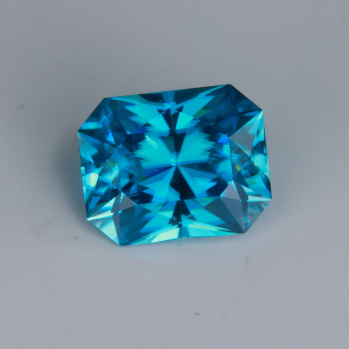 Radiant Cut Blue Zircon 