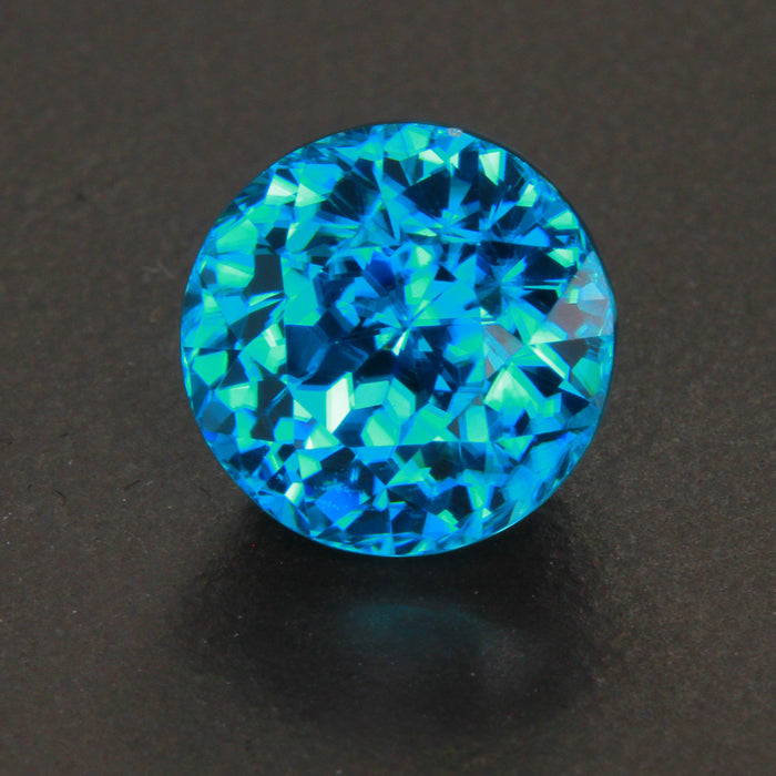 Round Brilliant Blue Zircon Gemstone 7.52 Carats