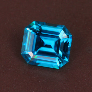 Emerald Cut Blue Zircon Gemstone