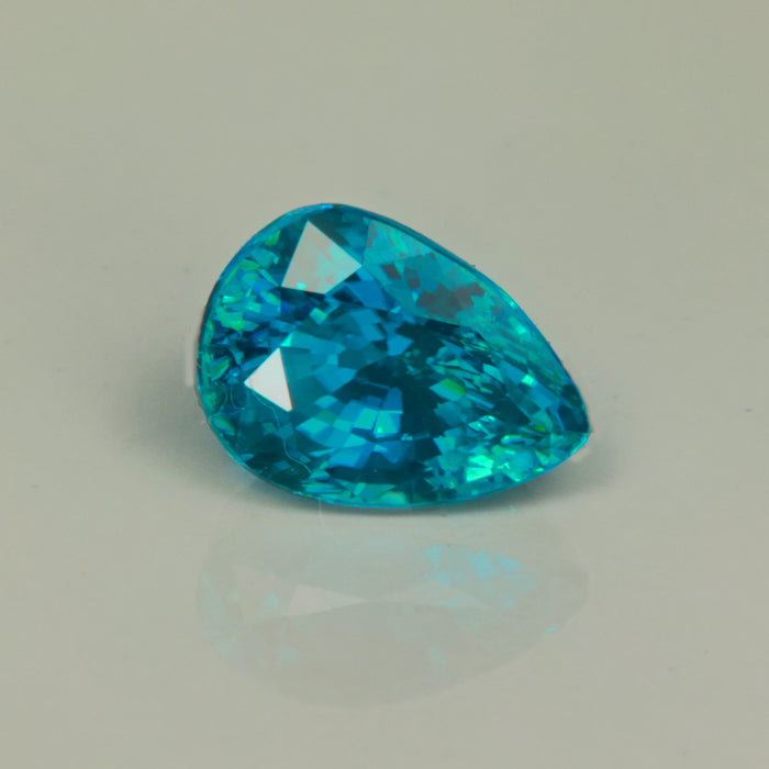 Pear Shape Blue Zircon Gemstone