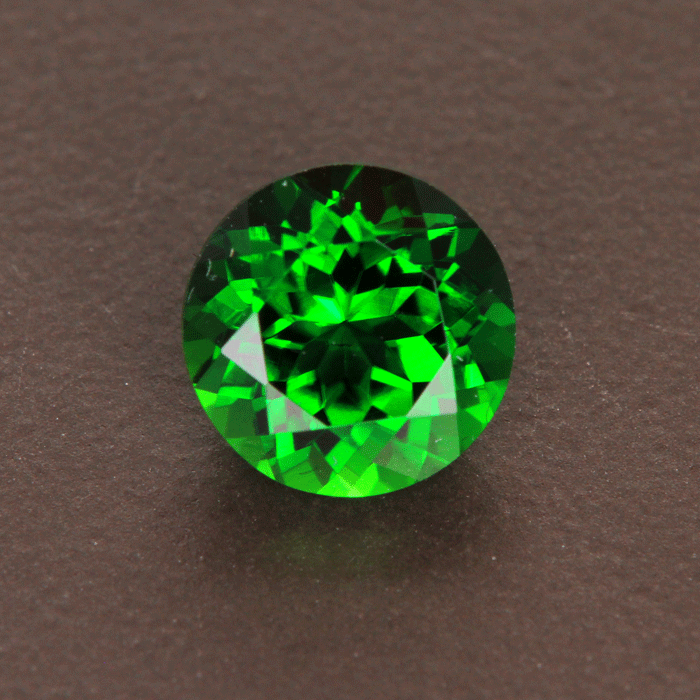 Vivid Green Round Brilliant Cut Chrome Tourmaline Gemstone 2.28 Carats