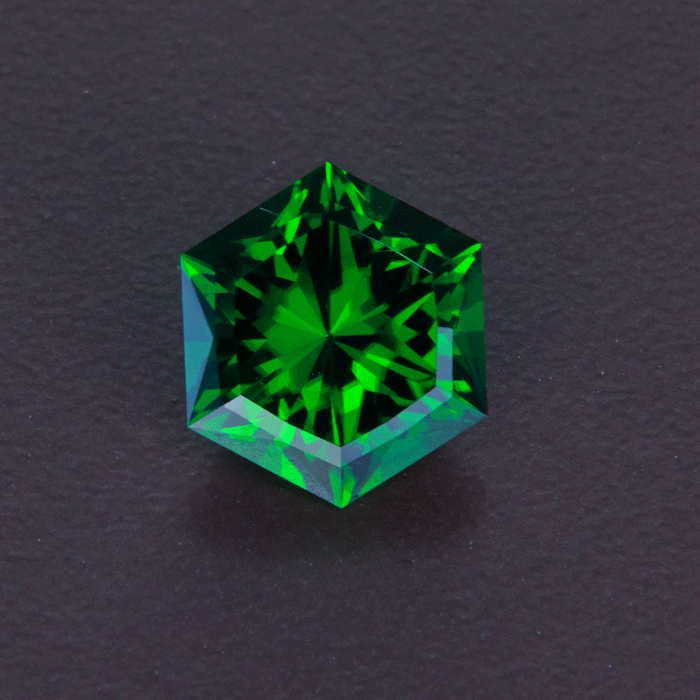 Vivid Green Hexagon Cut Chrome Tourmaline Gemstone 3.70 Carats