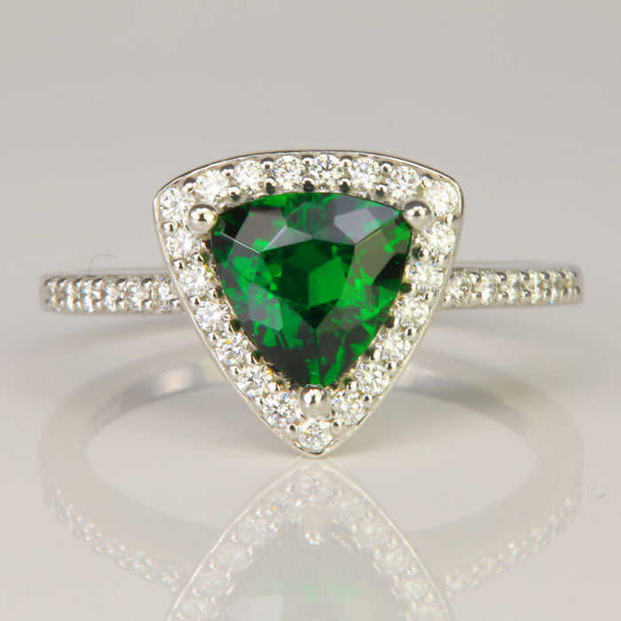 Chrome Tourmaline and Diamond Ring