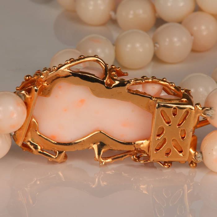 Estate 14K Handcrafted Coral Beaded Necklace