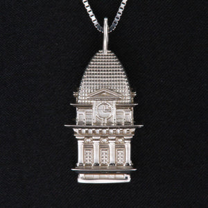 Sterling Silver Crown Point Courthouse Pendant