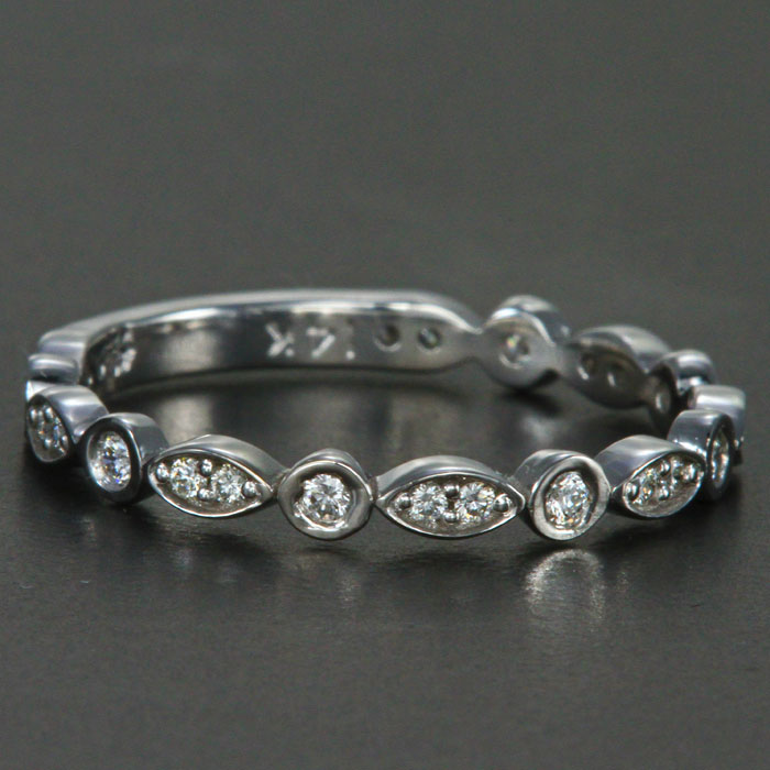 14K White Gold Ladies Diamond Anniversary Band